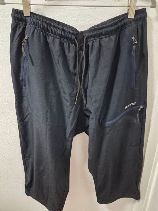 Mocoly Pants - Mocoly Women Black Quick-Dry Capri Pants Zipper Pockets Size L Lightweight